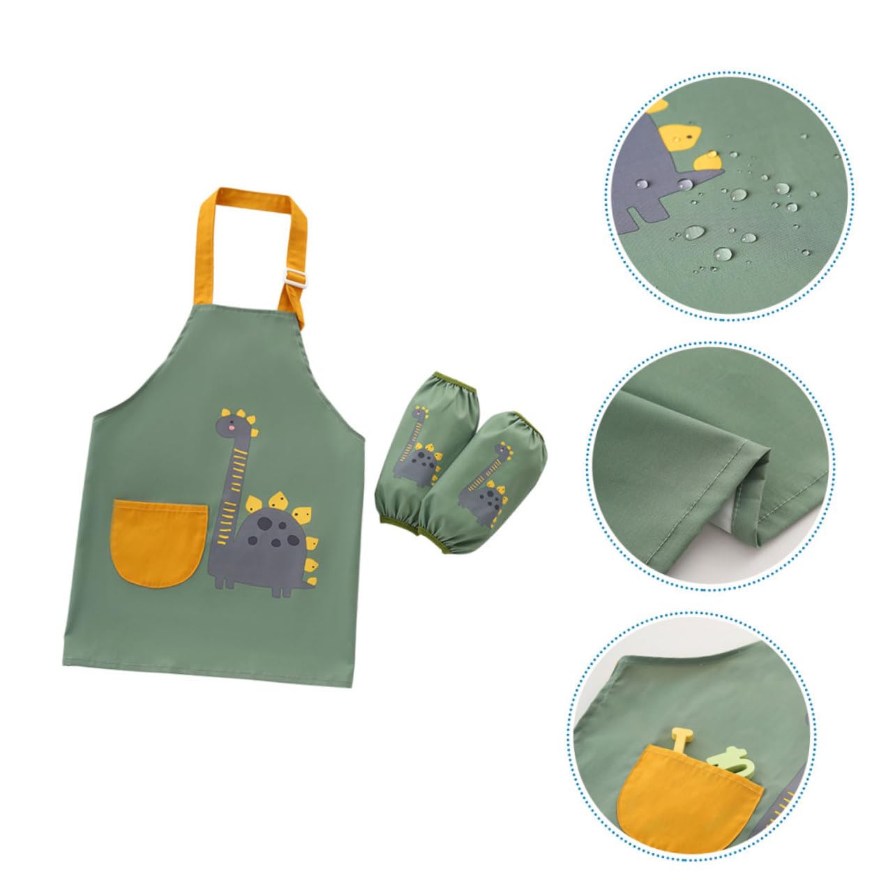 Abaodam 3ensembles Tablier Garçon Fille Étanche Créatif Pour Peinture Tablier Anti- Pour Activités Pour Garçon Fille Dino