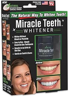 ONTEL Miracle Teeth Whitener | Natural Whitening Coconut Charcoal Powder | Gentle on Teeth and Gums and Removes Stains Caused by Smoking, Coffee, Soda, Red Wine and More! – As Seen on TV