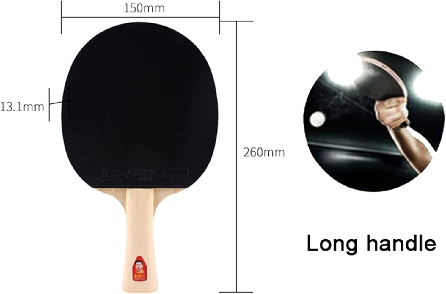 Competitive Table Tennis Blades, Portable Pingpong Paddle, 3 Types of Carbon Table Tennis Bat (1 Long Handle)