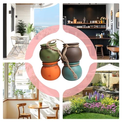 Mini jardinière de cactus avec drainage | 4 petits pots de fleurs mignons et design pour maison - 5