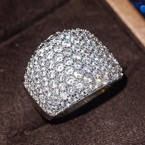 Bright Cubic Zirconia Wide Rings for Women Sparkling Attractive Wedding Bridal Jewelry2