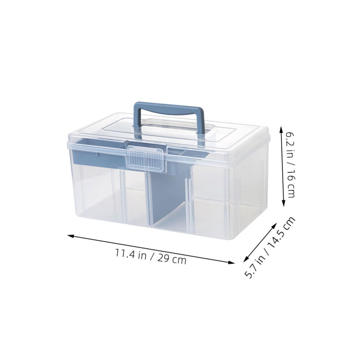 VILLCASE Caja De Almacenamiento Divisoria Para Costura Multiusos Con Asa Organizador De Manualidades Transparente