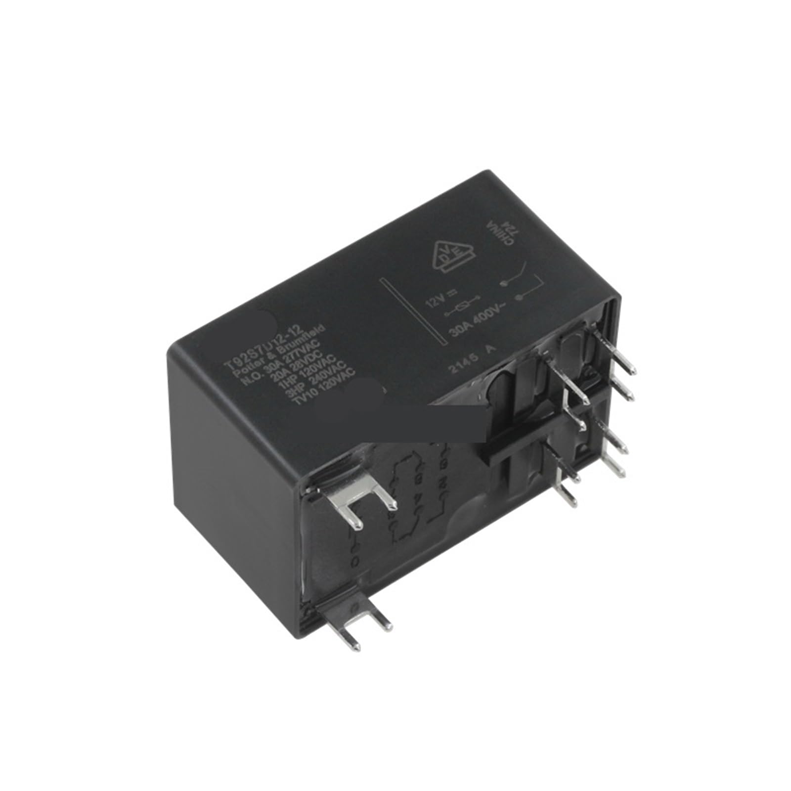 Relais T92S7D12-12 12V 30A à 6 broches pour circuits électriques