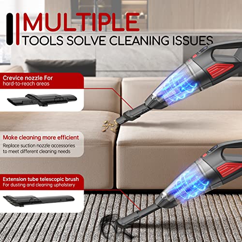 Bsrco Handheld Vacuum Cordless, 9Kpa Hand Vacuum Cordless Rechargeable With 2-Speed Strong Suction, Car Vacuum With 500Ml Dustbin, Hand Held Vacuum Cleaner, Portable Vacuum For Home,Car,Pet Hair #TOP2