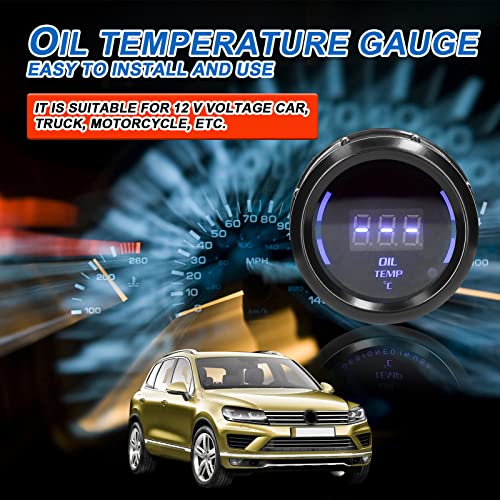 Domary Medidor de temperatura do óleo de 52 mm medidor digital display LED 40-140 ℃ com função de al