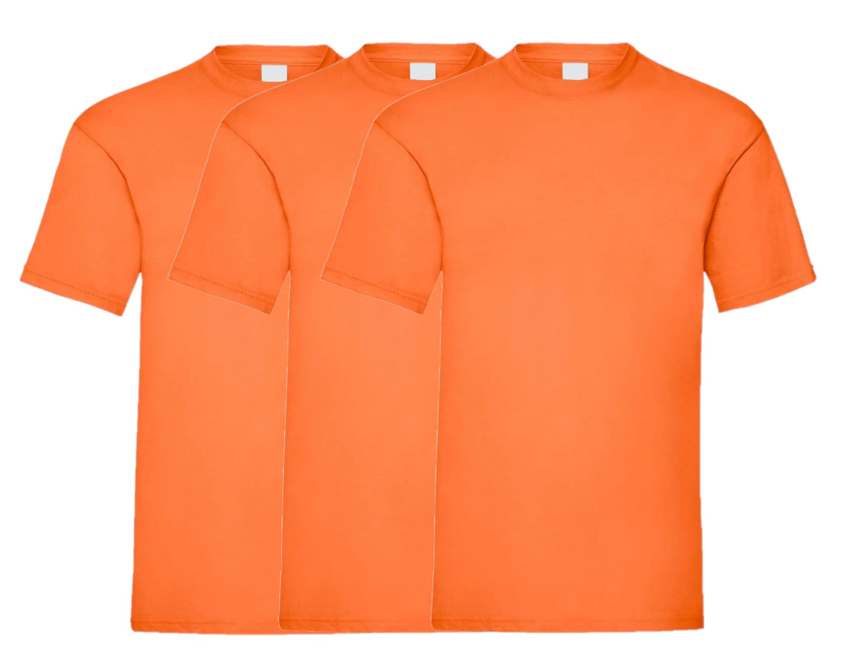 Coozo Men's Orange Valueweight Pack Of 3 Short Sleeve T-Shirts - Xl