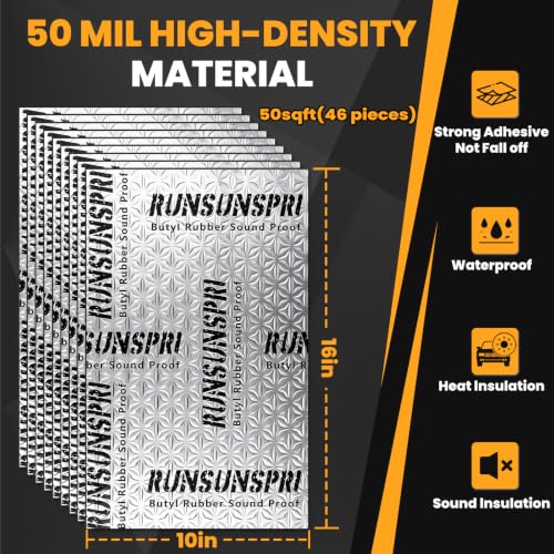 RUNSUNSPRI 50 sqft Car Sound Deadening Mat