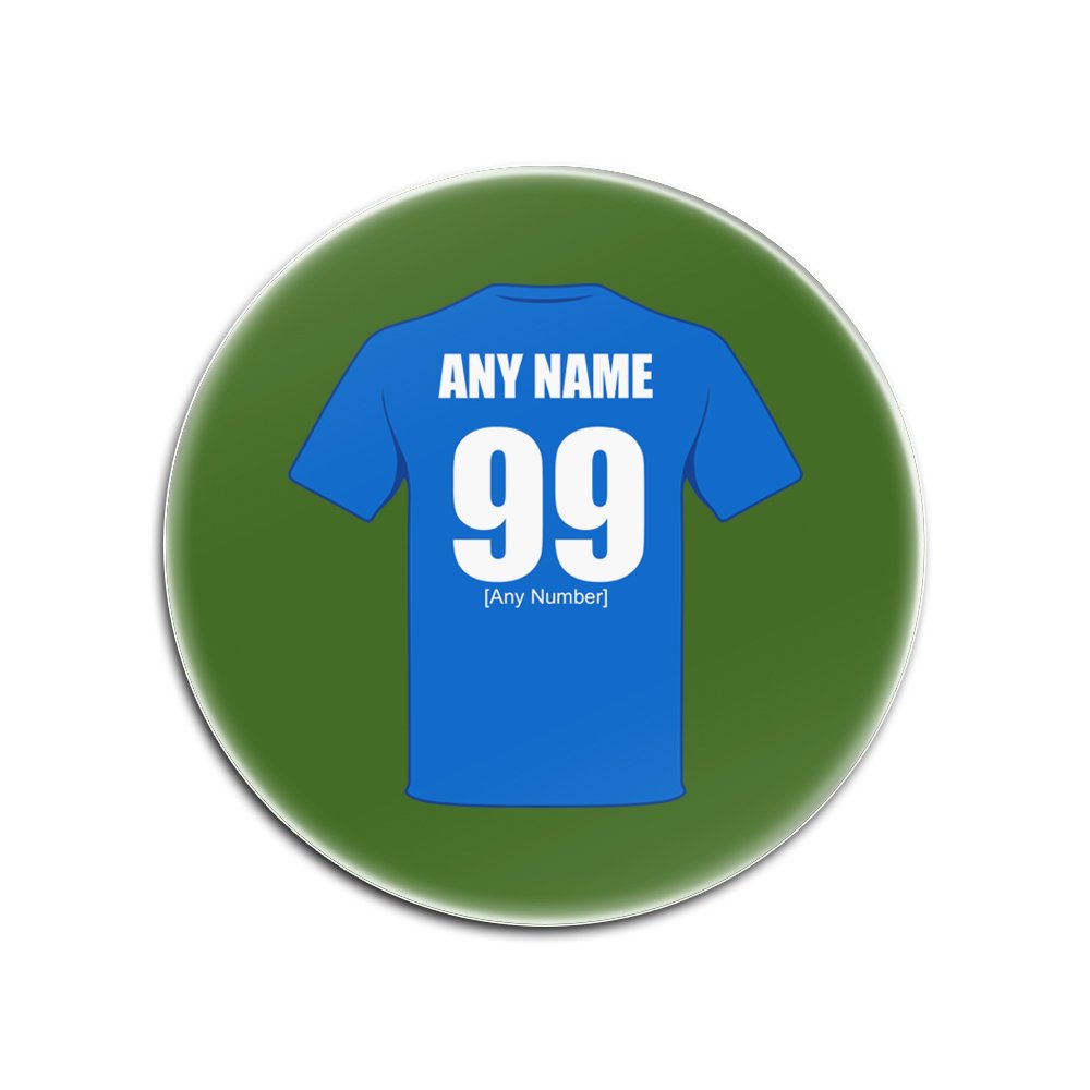Unigift, set di 4 sottobicchieri rotondi in legno duro lucido di Peterborough United (tema della squadra di calcio, opzioni di colore) – qualsiasi nome/messaggio sul vostro unico tappetino – The Posh
