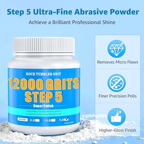 Image of 12000 Grit Aluminum Oxide Rock Tumbler Polish, Step 5 Enhanced Final Polish