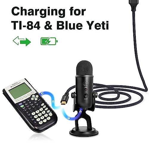 Image of AGVEE 6.6ft Mini USB Cable, Durable USB-A to Mini-B Data and Charger | For TI-84 Calculator, Garmin GPS, Go-Pro Hero 4 3 2 HD, PS3 Controller, Canon Nikon Camera, Blue Yeti Microphone