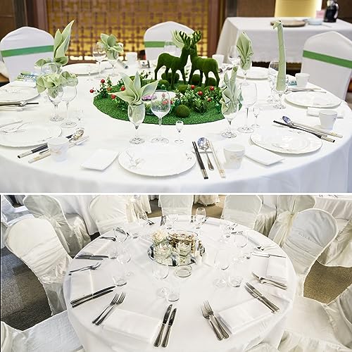 Couvertures de table blanches Rainmae pour protéger des taches nappe ronde plastique 213cm - 7