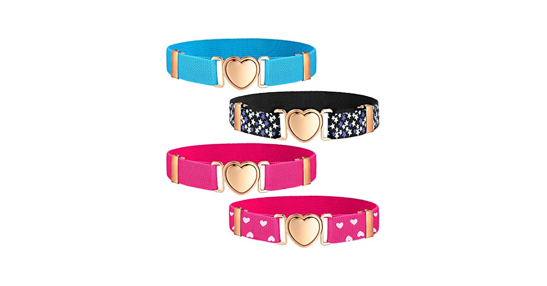 Amazon.com: Geyoga 4 Pieces Kids Elastic Stretch Belts Heart
