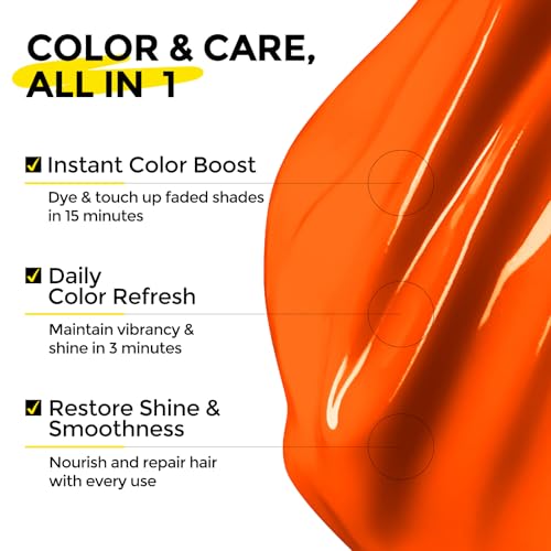 Image of COLORLOMO Semi Permanent Hair Color Depositing Conditioner, Orange | 3 Minutes Magic Refresh & Boosts Color For Bleached & Color-Treated Hair, Nourishing Formula, Vegan & Cruelty-Free, 6 Oz