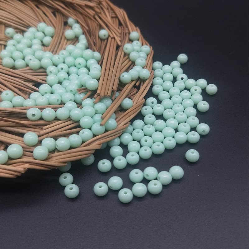 100pcs/lot 6mm Acrylic Spacer Round Loose Beads Candy Color Beads DIY Necklace Bracelet Jewelry Making Accessories - (Color: Color 3)