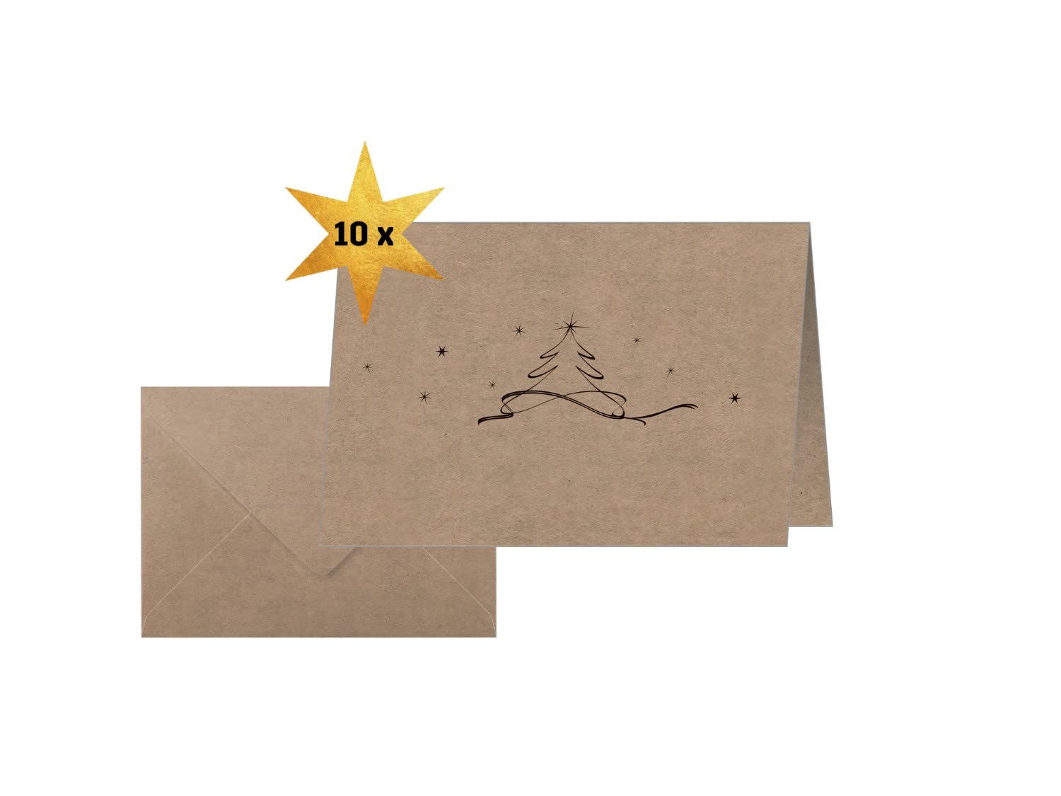 SIGEL DS071 Christmas Cards "Christmas tree", A6 landscape, 10 cards, easy to print, N.A, Mittel