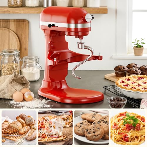 Image of Stainless Steel Spiral Dough Hook for KitchenAid 5Plus & 6QT Bowl-Lift Stand Mixer, Rustproof & Easy Clean Bread Hook kitchen aid accessories and attachments, Perfect for Pizza Pasta Cookie