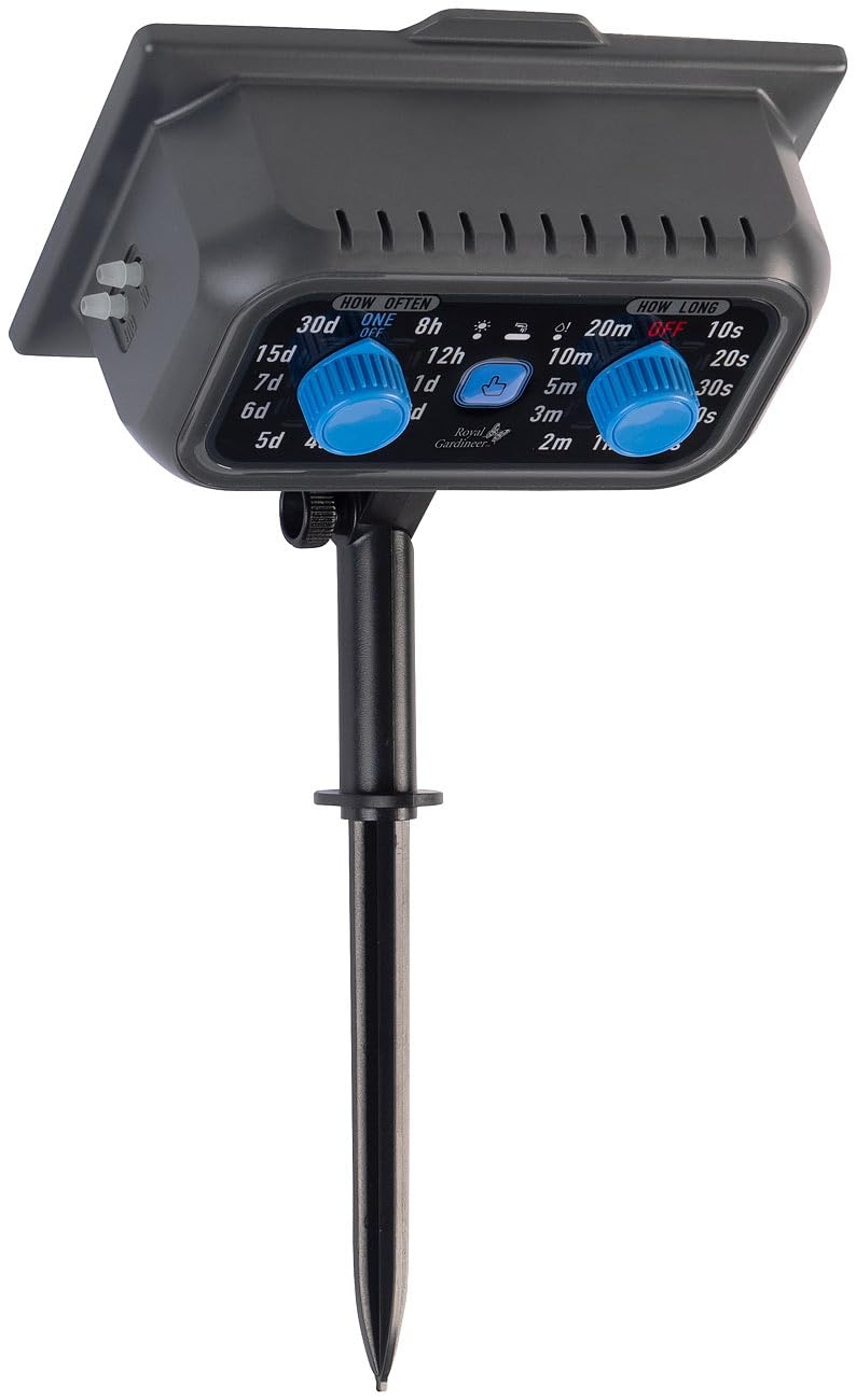 Royal Gardineer Bewässerung System Sets: 2er-Set Solar-Bewässerungssystem für 30 Pflanzen, Pumpe, bis 45 l/Std. (Bewässerung mit Solarpanel, Bewässerungscomputer mit Pumpe)