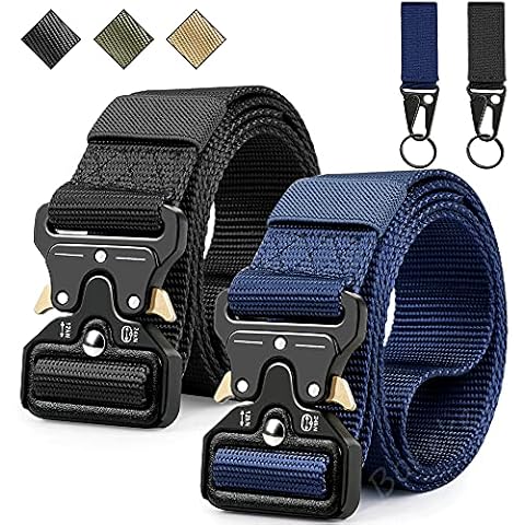 Military Belt, Men Tactical Belt Adjustable Nylon Belt with Quick Release Metal Buckle Ideal for Equipment Belt, Daily Belt, Work Belt, Everyday Carry Belt Cover