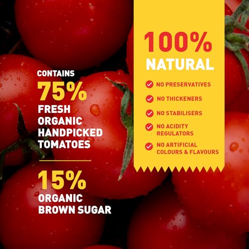 Image of Zama Organic Hot & Sweet Sauce 330 grams | Contain 75% Tomatoes | Low calorie | No added preservatives | No artificial colours and flavours