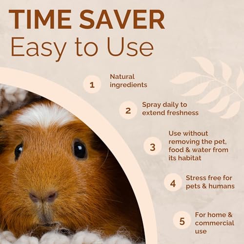 Image of No Scent Small Animal Guinea Pig Cage Cleaner | Hamster & Rabbit Habitat Pet Odor Spray (128 Fl Oz / 3.8 Liter)