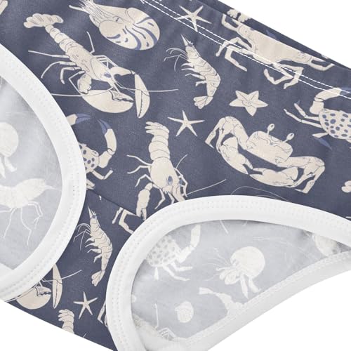 Little Girl Underwear Toddler Panties Kids Undies Lobsters Crabs Soft Cotton Briefs 2T-8Y4