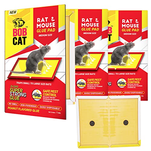 Shadow Securitronics BOB CAT Rat/Mouse Trap Glue Pad, Pack Of 3 No Smell, Non-Poisonous, Easy To Use, Easily Disposable, Adhesive Sticky Glue Pad, Non Toxic, Rat Terminator For Rs. 229 @ 77 %