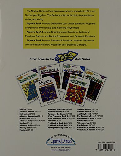 Algebra, Book 3 (Straight Forward Math Series) (Straight Forward Large Edition) - Image 2