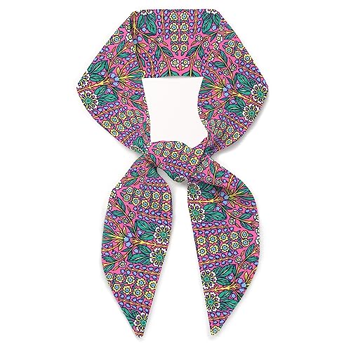 Liberty London Scarf -Choose Length - Lindsay Garden Pink William Morris Skinny Scarf Tie Headband, Handbag/Purse flair - Silky Tana Lawn Cotton - Choose Length