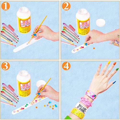 image for Slap Bracelets, JUSTDOLIFE 35 Pack White DIY Slap Bracelets Bands Kids