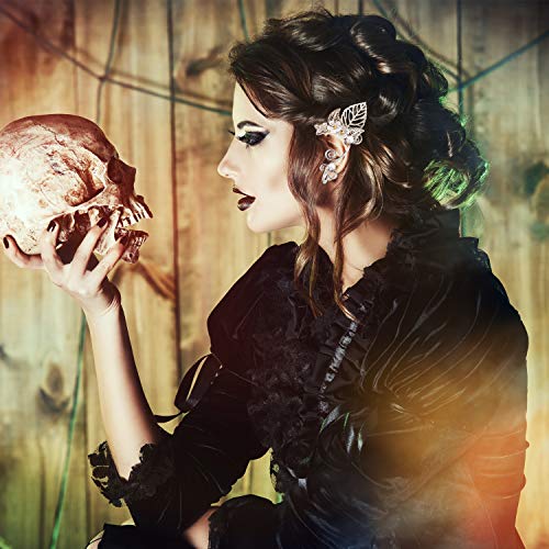 2 Paar Schicke Elf Ohr Manschetten Perle Flügel Handwerk für Cosplay Elven Manschette Wrap Ohrringe für Elven Halloween Kostüm, Cosplay, Hochzeit