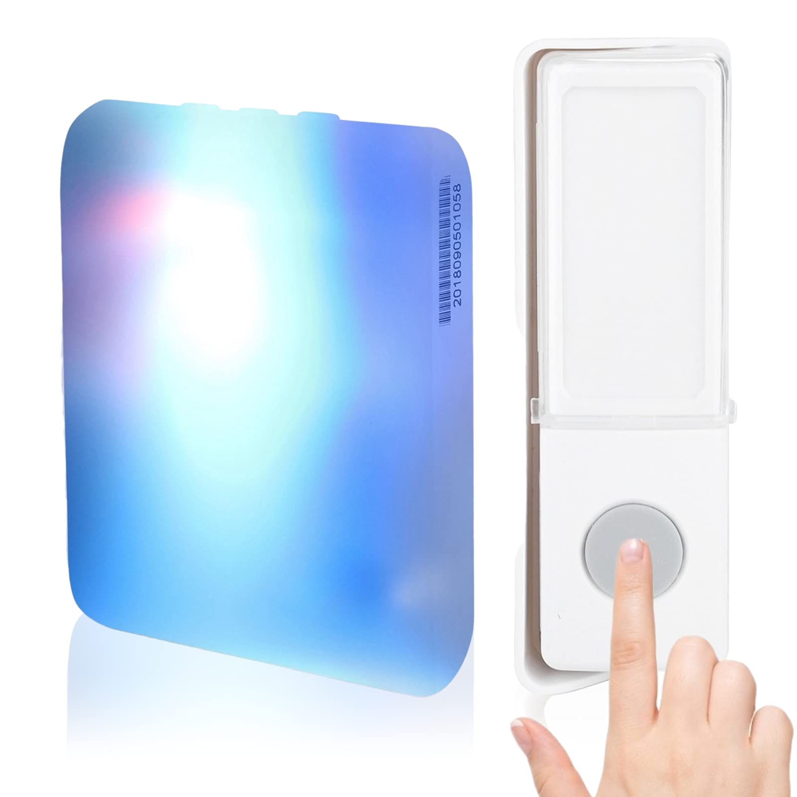 Bezprzewodowy dzwonek do drzwi 7 kolorów LED Flash Button Door Bell IP44, odporny na deszcz, zestaw dzwonków do drzwi z 32 melodiami 5 poziomów głośności (biały)