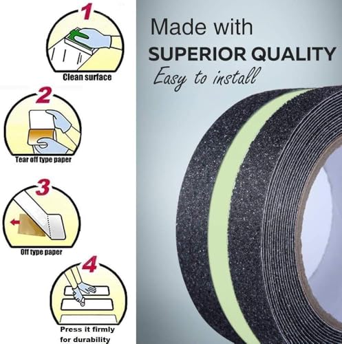 Image of Anti Slip Grip Tape Non-Slip Traction Tapes With Glow In The Dark Reduce The Risk Of Slipping For Indoor Or Outdoor Stair Tread Step, Other Slippery Surfaces 2 Inch X16.4 Foot