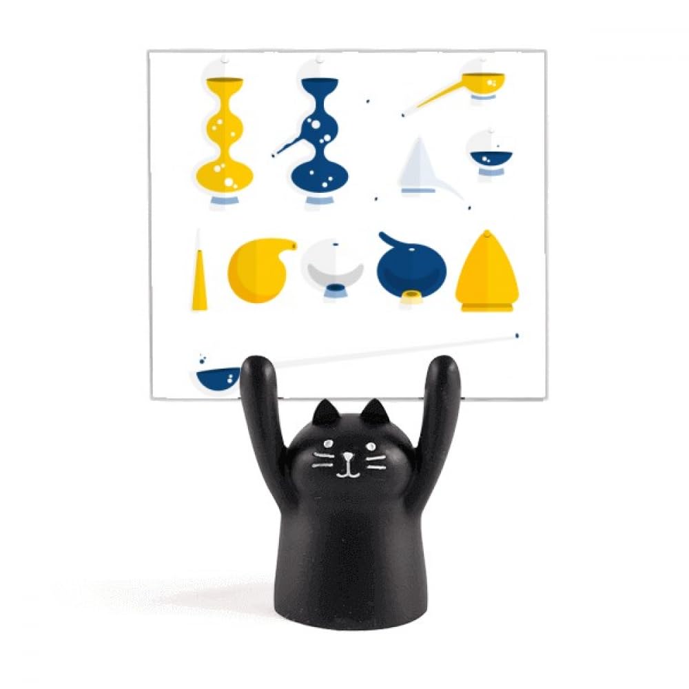Support de mémo compte-gouttes chat noir porte-note caoutchouc bureau original - 4