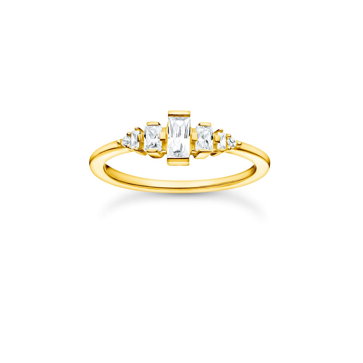 Thomas Sabo Ladies Gold-Plated Silver Cubic Zirconia Ring - TR2347-414-14-52