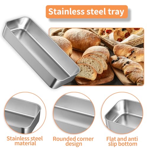 2 Pcs 3lb Loaf Tin, Bread Loaf Tins for Baking Stainless Steel Large Bread Baking Pan for Banana Toast Meatloaf Lasagna Dishwasher Safe (33x15x6,2cm) - Image 4