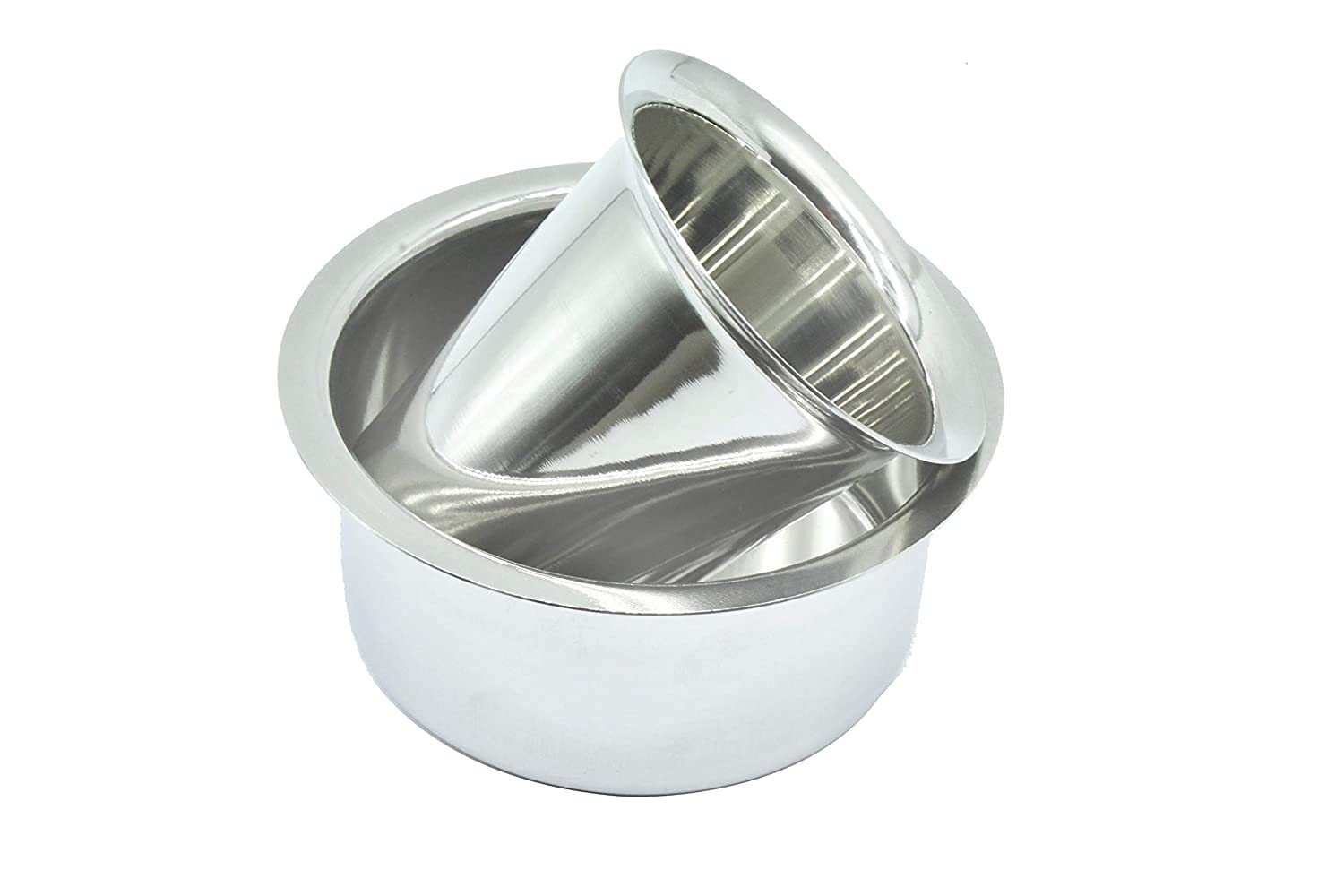 Sona - Set di 2 bicchieri da tè e caffè in acciaio inox, 180 ml, con