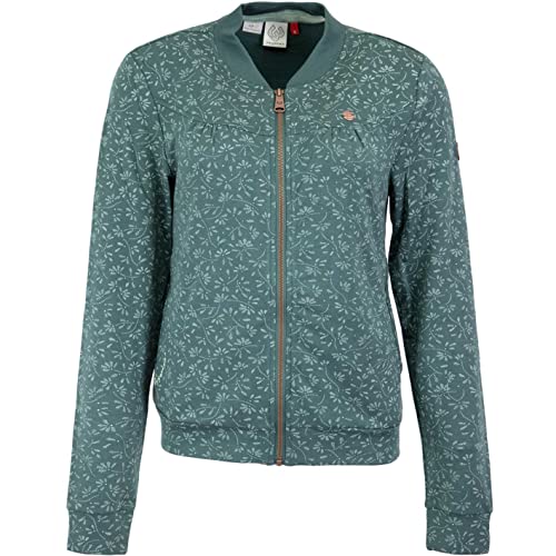 Ragwear Kenia Print Sweatjacke Damen (dark green, M)