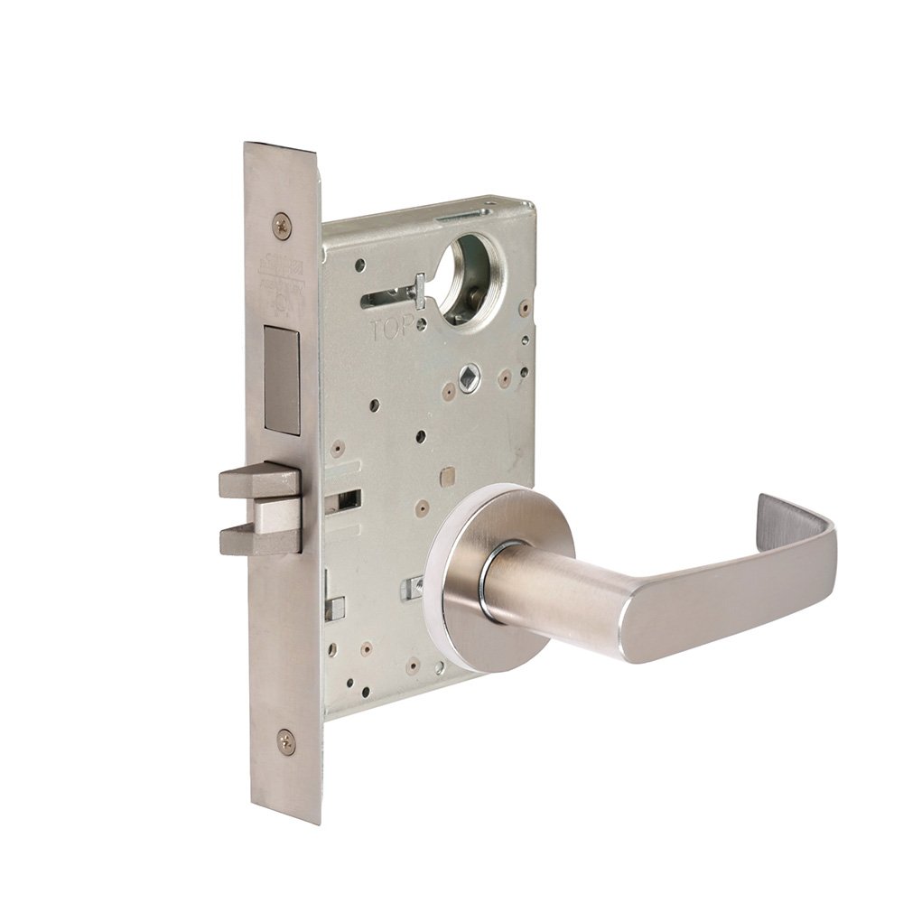 CORBINRUSSWIN ML2065-NSA-630-LC 630 Satin, Lever NSA Newport, Dormitory/Exit, Steel; Stainless Steel