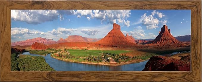 98x33 cm Panoramic Picture Frame, Walnut - Image 2