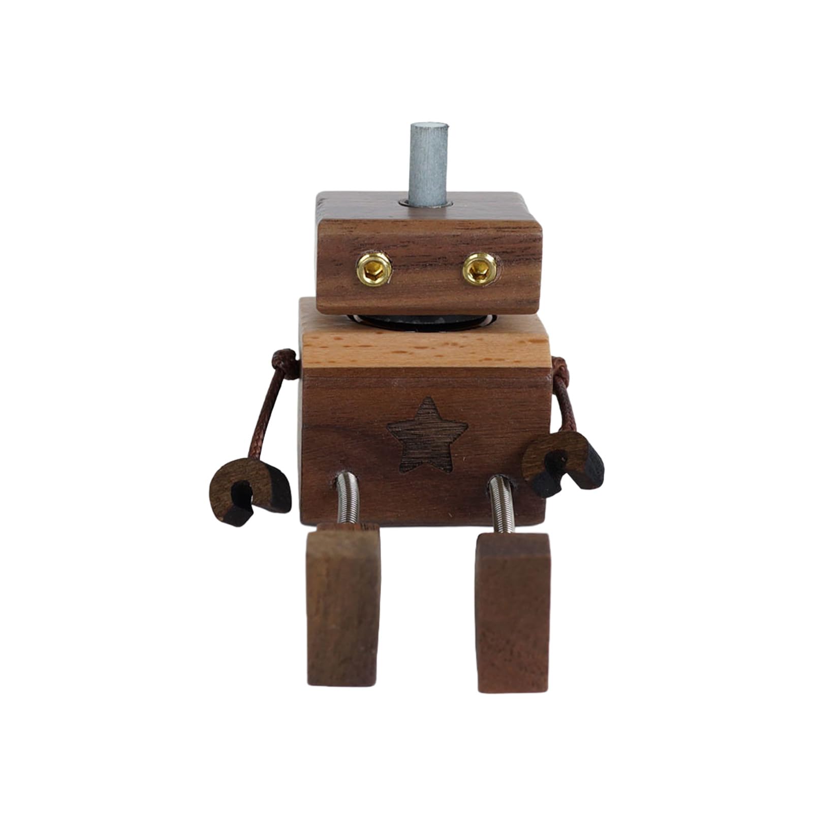 Jazuaiao Dynamic Wooden Figurine Car Decors Handcrafted Swinging Limbs Design Base Dashboard Decoration Base Car Dashboard Ornament