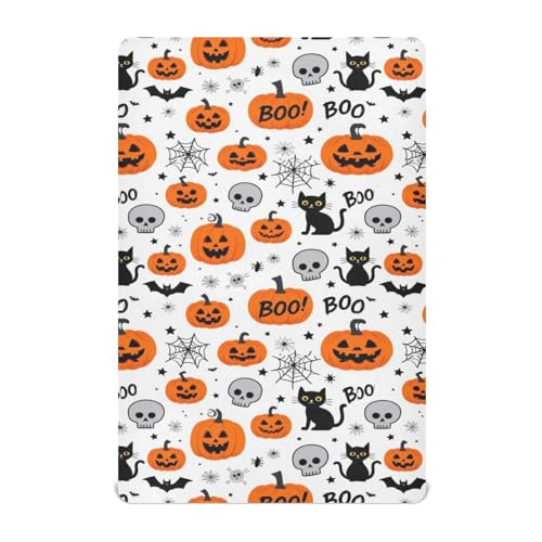 Image of Caikeny Fitted Crib Sheet for Boys Girls Cartoon Halloween Pumpkin Baby Crib Sheets Bassinet Sheets Crib Mattress Bed Sheets for Toddler Newborn Infant 27 x 39 in