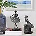 Grace4Joy Ballerina Figurines - Ballerina Statues Resin Bronze Finish Sculpture Vintage Home Decor, Hand Painted Ballet Girl Figure Gifts for Dancer