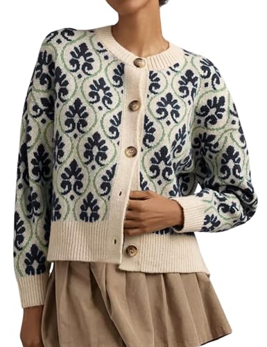 MINSURE Women Floral Cardigan Sweater Open Front Long Sleeve