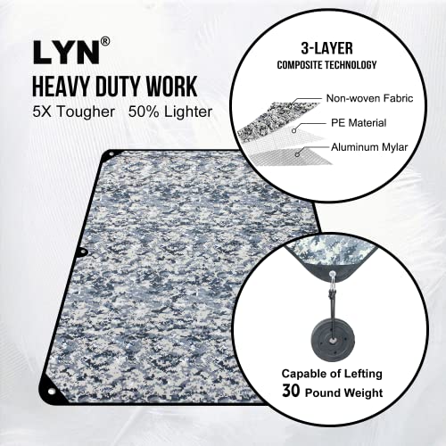 Image of LYN Heavy Duty Emergency Blanket Survival Gear Waterproof Insulated Blanket Emergency Tarp for Camping, Hiking, Bushcraft