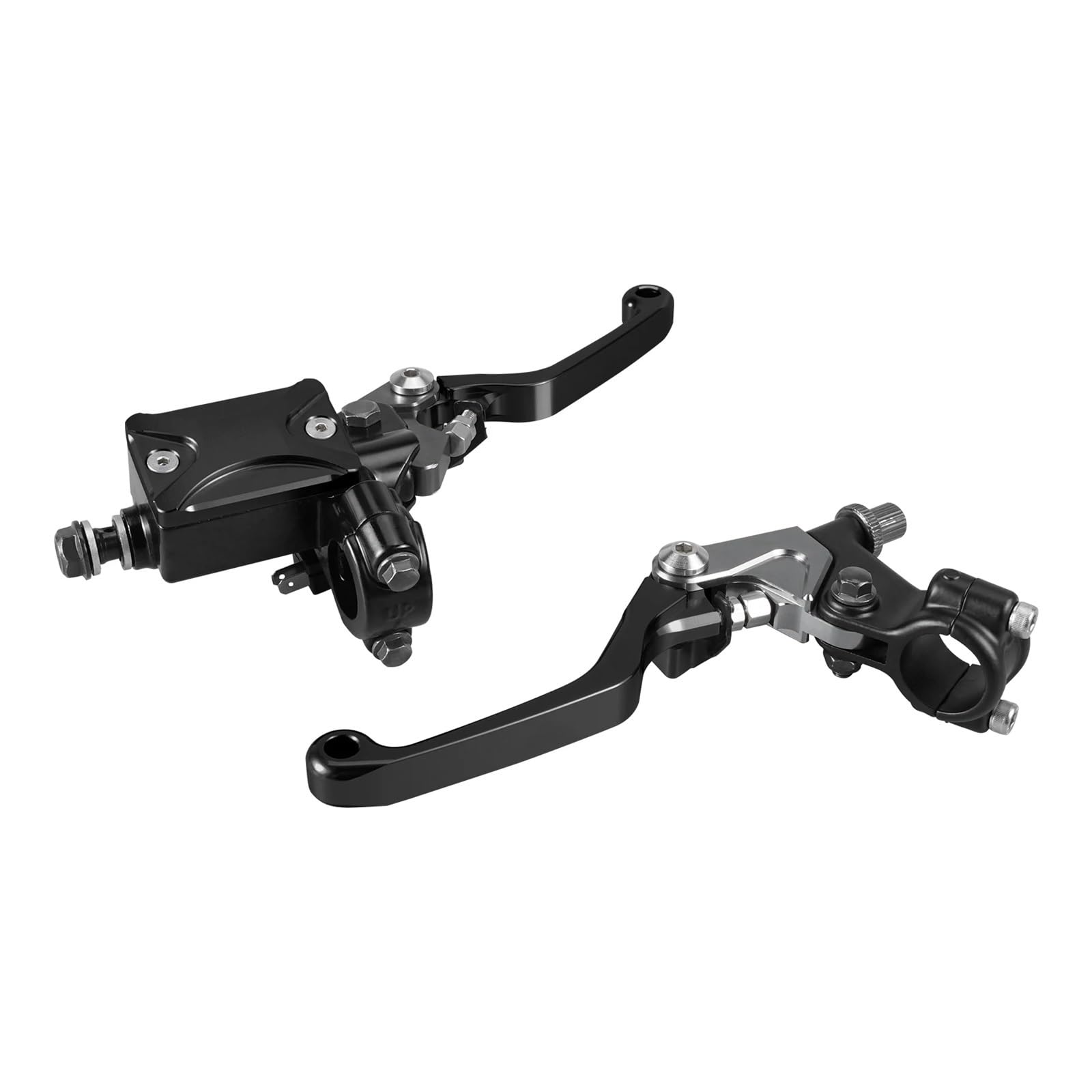 Zynther Motorcycle Brake Clutch Lever for KX 85 125 250 Motorcycle Hydraulic Brake Clutch Lever for Master Fluid Reservoir Cap Kit(Black)