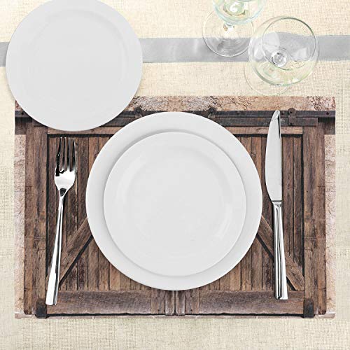 Ambesonne-Rustic-Place-Mats-Set-of-4-Wooden-Barn-Door-in-Stone-Farmhouse-Image-Vintage-Desgin-Rural-Art-Architecture-Print-Washable-Fabric-Placemats-for-Dining-Table-Standard-Size-Beige Ambesonne Rustic Place Mats Set of 4 Wooden Barn Door in Stone Farmhouse Image Vintage Desgin Rural Art Architecture Print Washable Fabric Placemats for Dining Table Standard Size Beige