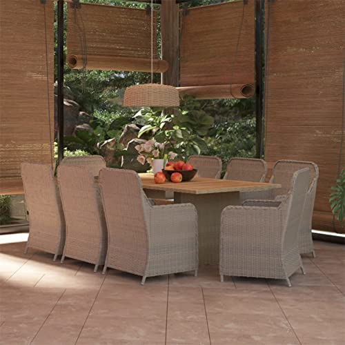 ARKEM 9-TLG. Garten-Essgruppe Poly Rattan Braun Lounge MöBel Outdoor Balkon MöBel Klein
