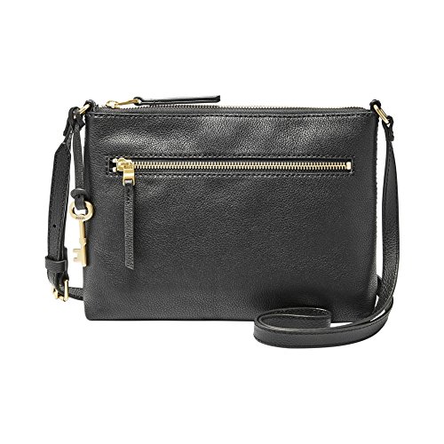 Fossil Tasche für Frauen Fiona, Leder/Polyurethan Trim Crossbody schwarz...