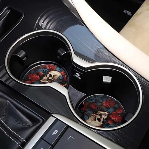 Portavasos para autos con diseño de calavera, 2 unidades miniatura 7