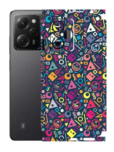 Image of AtOdds - Poco X5 Pro (5G) Mobile Back Skin Sticker - Lamination - Rear Screen Guard Protector Film Wrap (Coverage - Back+Camera+Sides) (Design - Shapes Graffiti)